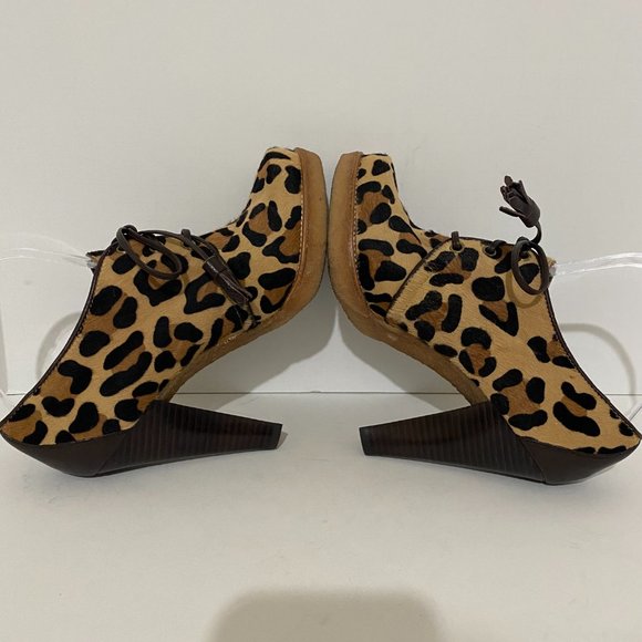 Coach Leopard Calf Hair Tullah Heels Booties 7.5 - Picture 6 of 11